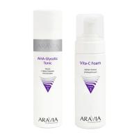 Aravia Professional - Тоник с фруктовыми кислотами AHA - Glycolic Tonic, 250 мл + Крем-пенка очищающая Vita-C Foaming, 160 мл 
Aravia Professional - Тоник с фруктовыми кислотами AHA - Glycolic Tonic, 250 мл + Крем-пенка очищающая Vita-C Foaming, 160 мл