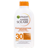 Garnier Ambre Solaire - Водостойкое солнцезащитное молочко Увлажнение 24ч, SPF 30, 200 мл
Garnier Ambre Solaire - Водостойкое солнцезащитное молочко Увлажнение 24ч, SPF 30, 200 мл