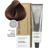 Revlon Professional - Перманентный краситель с маслами холодного отжима, оттенок 5.3 Светло-Коричневый Золотистый, 75 мл
Revlon Professional - Перманентный краситель с маслами холодного отжима, оттенок 5.3 Светло-Коричневый Золотистый, 75 мл