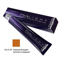 L'Oreal Professionnel Dialight - Краска для волос Диалайт 6.34 Темный блондин золотисто-медный 50 мл L'Oreal Professionnel Dialight - Краска для волос Диалайт 6.34 Темный блондин золотисто-медный 50 мл