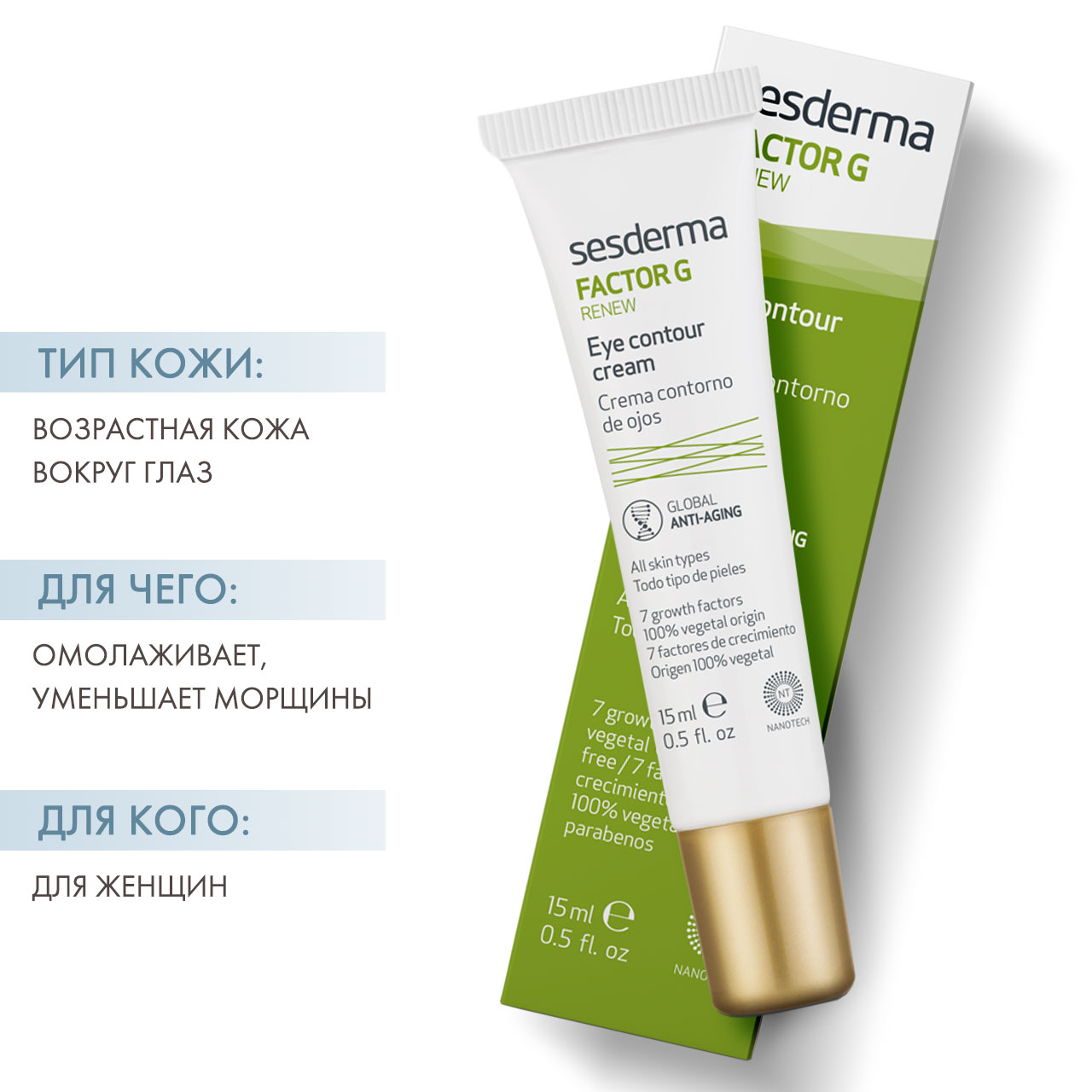 Sesderma Factor g гель крем хранить. Eye Renew.