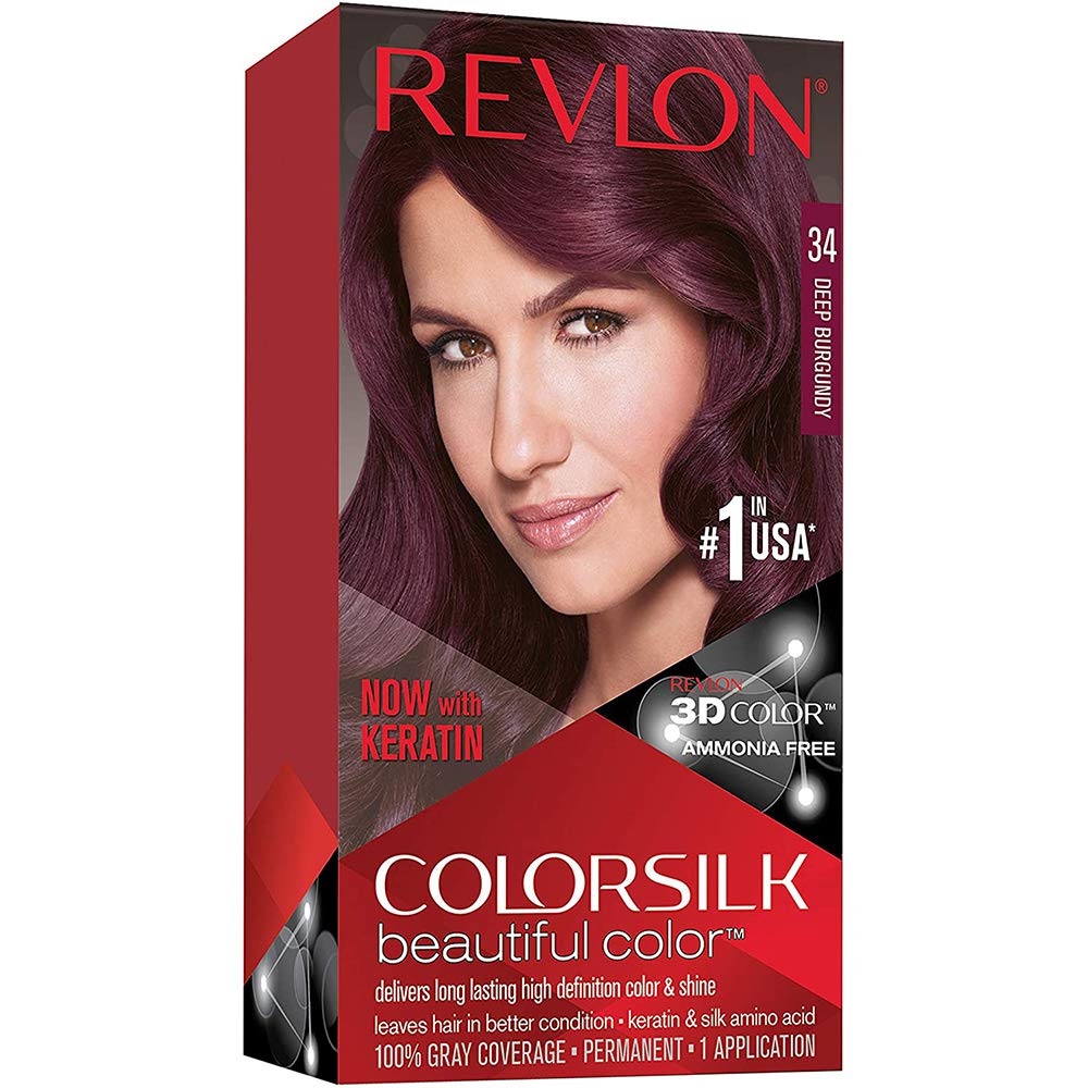 Revlon Professional Colorsilk - Профессионал Набор для окрашивания волос в  домашних условиях оттенок 34 Глубокий бордовый (крем-активатор + краситель  ...