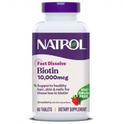 Фото Natrol - Биотин быстрорастворимый 10000 мкг, 60 таблеток
