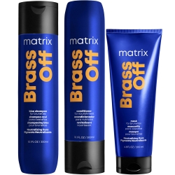 Фото Matrix - Набор для нейтрализации желтизны Total results Brass Off (шампунь 300 мл + кондиционер 300 мл + маска 200 мл)