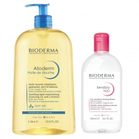 Фото Bioderma - Набор бестселлеров для очищения лица и тела: масло для душа 1 л + мицеллярная вода 500 мл
