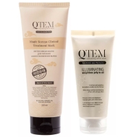 Qtem - Набор для питания и восстановления ослабленных и поврежденных волос: масло-желе 100 мл + маска 200 мл