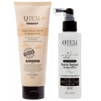 Qtem - Набор средств для питания, восстановления и защиты волос: маска 200 мл + спрей-филлер 150 мл