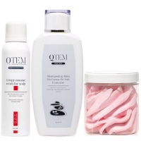 Qtem - Набор для пилинга, восстановления и роста ломких, неэластичных волос, 3 средства lebel набор для жестких волос маска 250 мл шампунь 300 мл