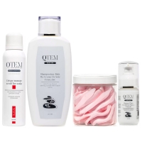 Qtem - Набор средств для ухода за ломкими, неэластичными волосами, 4 средства набор для упаковки голография красный бант 9см