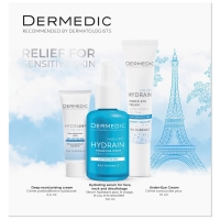 Dermedic Hydrain3 - Набор сыворотка 30 мл крем для контура глаз 15 мл глубоко увлажняющий дневной крем SPF 15 25 мл 2028₽