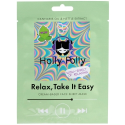 Фото Holly Polly - Тканевая маска для лица с маслом конопли и экстрактом крапивы Relax, Take It Easy на кремовой основе, 22 г