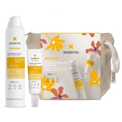 Фото Набор солнцезащитный средств в косметичке: спрей для тела SPF50 200 мл + средство для лица SPF50 50 мл