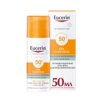 Eucerin - Солнцезащитный гель-крем для проблемной кожи лица SPF 50+, 50 мл лосьон спрей солнцезащитный spf50 для лица и тела timexpert sun easy fresh invisible sun mist