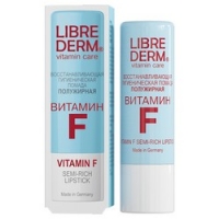 Librederm Vitamin F Rich Lipstick - Помада гигиеническая восстанавливающая, полужирная, 4 г librederm vitamin f rich lipstick помада гигиеническая восстанавливающая жирная 4 г