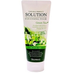 Фото Deoproce Natural Perfect Solution Cleansing Foam Greentea - Пенка для умывания с экстрактом зеленого чая, 170 г