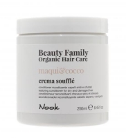 Nook Beauty Family Organic Hair Care Crema Souffle Maqui & Cocco - Восстанавливающий крем - кондиционер для сухих и поврежденных волос, 250 мл - фото 1