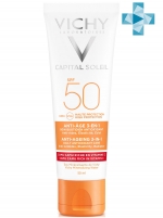 Фото Vichy Ideal Soleil Anti-Ageing SPF50 - Антивозрастной уход 3 в 1 с антиоксидантами, 50 мл