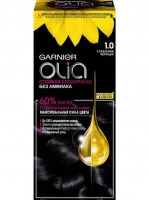 Garnier Olia - Стойкая крем-краска для волос 1.0 Глубокий чёрный, 112 мл