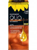 Garnier Olia - Стойкая крем-краска для волос 7.40 Искрящийся медный, 112 мл - фото 1