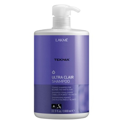 Фото Lakme Teknia Ultra clair shampoo - шампунь тонирующий для светлых оттенков волос 1000 мл