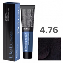Фото Estel Professional - Краска-уход для волос De Luxe, 4/76 шатен коричнево-фиолетовый, 60 мл