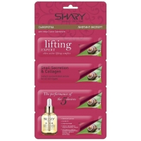 

Shary Lifting Expert - Сыворотка Лифтинг-эксперт для лица шеи и декольте, Секрет улитки и коллаген, 4х2 г