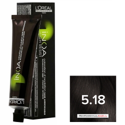 Фото L'Oreal Professionnel Inoa - Краска для волос 5.18, Светлый шатен пепельный мокка, 60 г