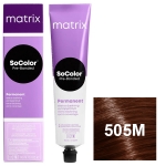Фото Matrix SoColor Pre-Bonded - Перманентный краситель, 505M светлый шатен мокка 100% покрытие седины - 505.8, 90 мл