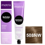 Фото Matrix SoColor Pre-Bonded - Перманентный краситель, 508NW светлый блондин натуральный теплый 100% покрытие  седины - 508.03, 90 мл