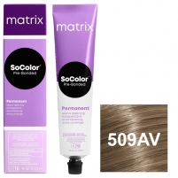Фото Matrix - Перманентный краситель SoColor Pre-Bonded коллекция для покрытия седины, 509AV очень светлый блондин пепельно-перламутровый - 509.12, 90 мл