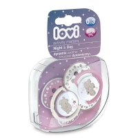 

Lovi - Пустышка Lovi динамическая силикон Night&Day для девочки 0-3 мес 2 шт