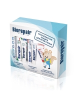 Biorepair - Набор зубных паст Семейный с Kids земляника бутылочная почта для папы