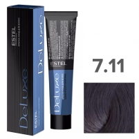 Фото Estel Professional - Краска-уход для волос De Luxe, 7/11 русый пепельный интенсивный, 60 мл
