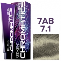 Фото Redken Chromatics - Краска для волос без аммиака 7.1-7AB пепельный-голубой, 60 мл