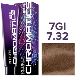 Фото Redken Chromatics - Краска для волос без аммиака 7.32-7GI золотой-мерцающий, 60 мл