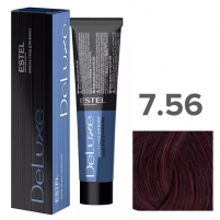 Фото Estel Professional - Краска-уход для волос De Luxe, 7/56 Русый красно-фиолетовый, 60 мл