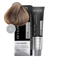 Фото Revlon Professional Revlonissimo RNMT High Coverage - Краска для волос 8 Светлый блонд 60 мл