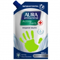 Фото Aura - Жидкое мыло Active Herb с экстрактом ромашки и антибактериальным эффектом, 500 мл