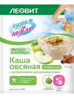 Леовит - Каша овсяная &quot;Яблоко и корица&quot; с витаминами и микроэлементами, 40 г