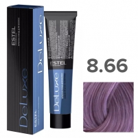 Фото Estel Professional - Краска-уход для волос De Luxe, 8/66 светло-русый фиолетовый интенсивный, 60 мл