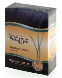Фото Aasha Herbals - Краска травяная для волос, Черный индиго, 60 мл