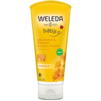 Weleda - Детский шампунь-гель с календулой для волос и тела, 200 мл косметическое мыло weleda с календулой и лекарственными травами 100 г