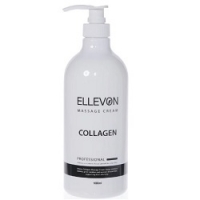 Ellevon Massage Collagen Cream - Крем массажный с коллагеном, с дозатором, 1000 мл