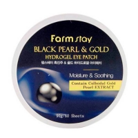FARMSTAY, "Black Pearl&Gold" Гидрогелевые патчи для век, с золотом и черным жемчугом, 60шт./ упак. - фото 1