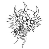 

Temptu Pro Transfer Asian Dragon Demon Head - Трансферная татуировка