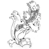 

Temptu Pro Transfer Asian Double Koi - Трансферная татуировка