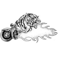 

Temptu Pro Transfer Biker Flaming Tiger Bike - Трансферная татуировка