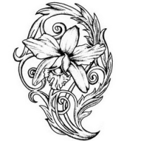 Temptu Pro Transfer Girly Orchid With Vines - Трансферная татуировка