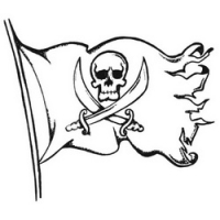 

Temptu Pro Transfer Rock Pirate Skull Flag - Трансферная татуировка