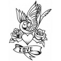 

Temptu Pro Transfer Sweet Love Swallow - Трансферная татуировка